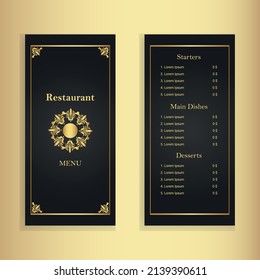 Luxury Food Menu Templates, Restaurant Food Menu Design