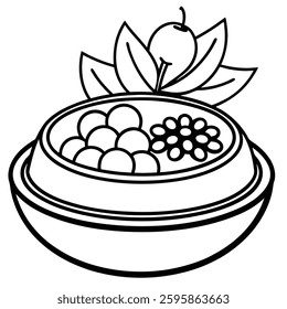 Luxury Food Presentation in Elegant Lighting printable outline coloring pages line art drawing