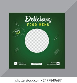 Luxury food social media promotion instagram banner post templates