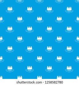 Luxury fortress pattern vector seamless blue repeat for any use