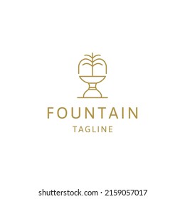 Luxury Fountain Line Logo Icon Design Template Flat Vector