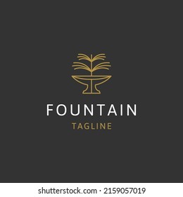 Luxury Fountain Line Logo Icon Design Template Flat Vector