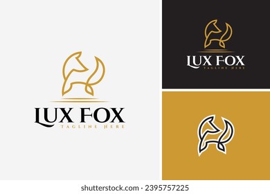 Luxury fox mammal icon logo design vector template