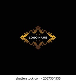 Luxury frame design concept for a name with an elegant gold color, perfect for your company's business name frame