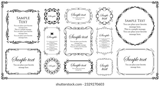 
Luxury frame design set, antique design materials