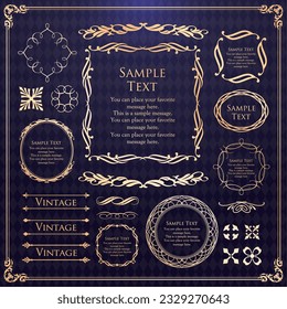 
Luxury frame design set, antique design materials