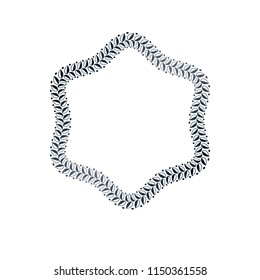 Luxury frame with empty copy-space, classic heraldic blank star shape created as rope design. Retro style label.