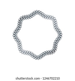 Luxury frame with empty copy-space, classic heraldic blank star shape created as rope design. Retro style label.