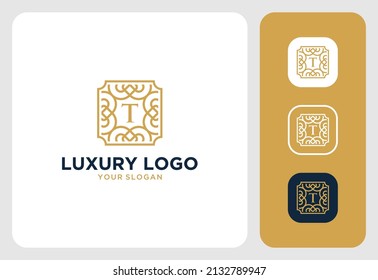 luxury frame geometry line art logo design inspiration