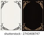 Luxury frame invitation card background vector. Elegant classic antique design, gold lines t, sparkle on black background. Premium design illustration for gala card, grand opening, art deco, magazine.