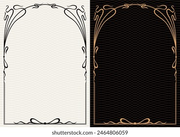 Luxury frame invitation card background vector. Elegant classic antique design, gold lines , sparkle on black background. Premium design illustration for gala card, grand opening, art deco, magazine.