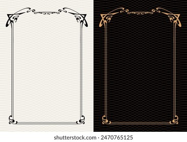 Luxury frame invitation card background vector. Elegant classic antique design, gold lines , sparkle on black background. Premium design illustration for gala card, grand opening, art deco, magazine.