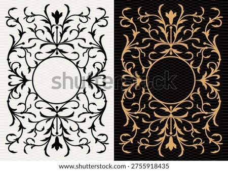 Luxury frame invitation card background vector. Elegant classic antique design, gold lines t, sparkle on black background. Premium design illustration for gala card, grand opening, art deco, magazine.