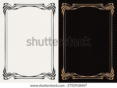 Luxury frame invitation card background vector. Elegant classic antique design, gold lines t, sparkle on black background. Premium design illustration for gala card, grand opening, art deco, magazine.