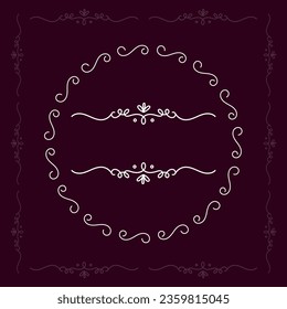 Luxury frame template. Circular pattern. Round ornament. Vintage frame. Greeting card. Wedding invitation. Retro style. Vector logo template, labels and badges