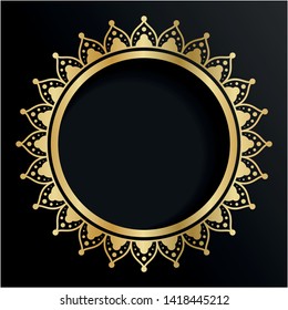 Luxury frame template on black background. Unique ornamental decorative covers for greeting card, wedding invitation. Vector illustration. Eps10