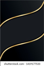 Luxury frame template on black background. Unique ornamental decorative cover for greeting card, wedding invitation. Vector illustration. Eps 10