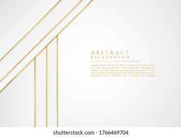 Triángulo de diseño de lujo y fondo cuadrado de color blanco y dorado. ilustración vectorial.