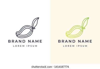 luxury fruit logo template line art
