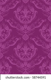 Luxury fuchsia floral wallpaper