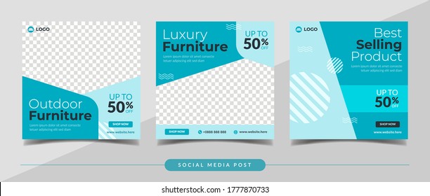 Luxury furniture sale banner for social media post and digital marketing