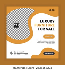  Luxury furniture sale social media post banner design template 