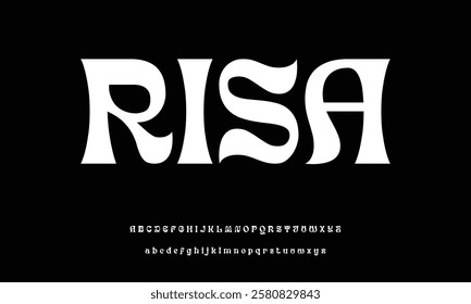 Luxury futuristic wide display font vector