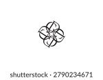 Luxury G letter monogram pattern logo design vector, elegant four symmetry vintage heraldic emblem