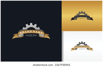 Luxury and gear logo vector