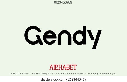 Luxury Gendy alphabet letters font for logo