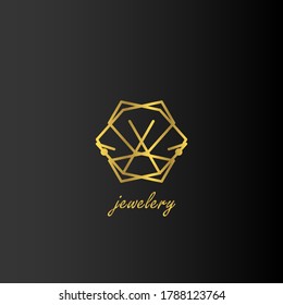 logotipo abstracto geométrico de lujo con color dorado. para las empresas premium