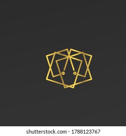 logotipo abstracto geométrico de lujo con color dorado. para las empresas premium