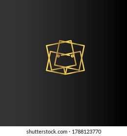 logotipo abstracto geométrico de lujo con color dorado. para las empresas premium