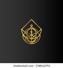 luxuriöses geometrisches abstraktes Logo mit goldener Farbe. für Premium-Unternehmen