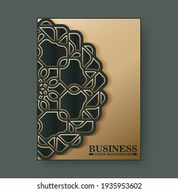 Luxury geometric abstract retro business cover design