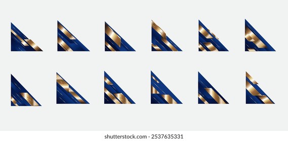 Luxo Geométrico Abstract Shape Borda e canto Quadro Vetor Conjunto Coleção. Elementos decorativos cantos, bordas e quadros. Forma elegante para banners, certificados, convites e design de capas