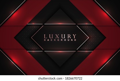 Luxury Geometric background design with red, black element decoration. Elegant shape vector layout template illustration for use cover magazine, poster, flyer, invitation, product packaging, banner party