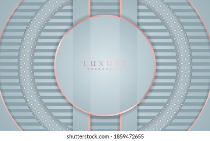 Luxury geometric background design white and gold element decoration. Elegant paper art shape vector layout premium template for use cover magazine, poster, flyer, invitation, product packaging, web