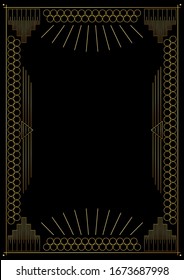 Luxury geometric background with space for text. Vector illustrated vintage wedding invitation, greeting card in art deco.