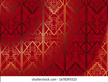Luxuriöser geometrischer Hintergrund. Vektorillustration illustriert vintage Hochzeitseinladung Hintergrund, Grußkarte im Art-Deco.