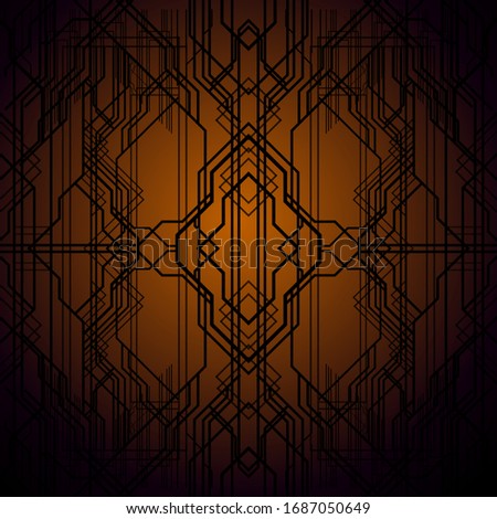 Luxury geometric background. Vector illustrated vintage wedding invitation, greeting card in art deco.