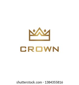 luxury geometric crown gold logo