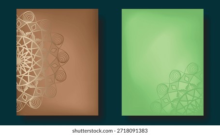 Luxuriöser geometrischer Goldgradient dunkelgrüner Mandala-Hintergrund. Design für jede Karte, Faltblatt, Flyer, Abdeckung oder Banner für die Präsentation