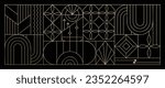 Luxury geometric gold line art and art deco background vector. Abstract geometric frame and elegant art nouveau with delicate. Illustration design for invitation, banner, vip, interior, decoration.