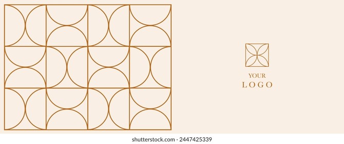 Luxury geometric gold line art and art deco background vector. Abstract geometric banner and elegant art nouveau with delicate. Illustration design for invitation, web banner, vip, decoration. 