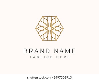 Luxury Geometric Logo - Design ein sechseckiges arabisches islamisches Ornament Logo