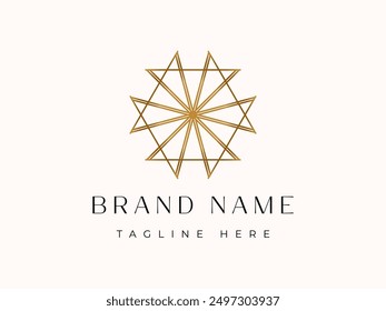 Logotipo geométrico de lujo: diseñe un logotipo hexagonal de ornamento islámico árabe