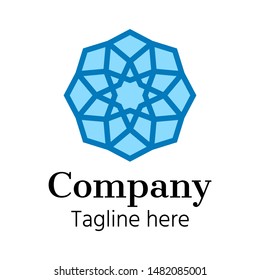 Luxury Geometric logo design inspiration Arabic ornament blue vector illustration
