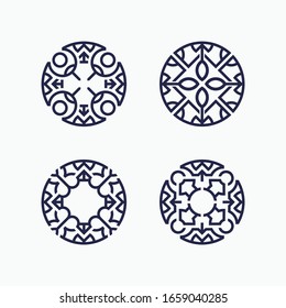luxury geometric logo set bundle monoline abstract ornament decoration 