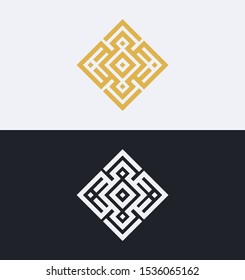 Luxury geometric Logo template emblem with ornamental frame lines. Simple and elegant Monogram .Emblem for luxury businesses, identity for Restaurant, Royalty, Hotel, Jewelry, boutiques, and Spa.